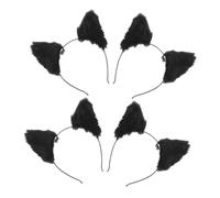 Cabilock 4pièces Serre-tête Oreilles de Renard Mignon Bandeau Fourrure pour Femmes Accessoire de Costume pour Fêtes et Halloween