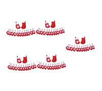 Cabilock 5 Ensembles Drapeau De Noël Décor Suspendu De Noël Porte Décorations Autocollants Guirlande Cravates Feutre Décor De Manteau De Cheminée Bannière Suspendue De Fête Feutre Rouge