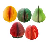 Cabilock 5 pièces Bloc-notes Autocollants Fruités Gommettes Pratiques et Amovibles pour Bureau Maison et École Notes Adhésives Colorées et Repositionnables