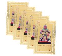 Cabilock 5 Pièces Cartes Tai Sui Dorées Année Cheval Protection Spirituelle et Santé Cartes de Bénédiction Chinoises pour an