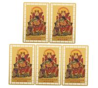 Cabilock 5 Pièces Chinese Taisui Amulet Cards For Protection And Wealth Feng Shui Lucky Decor For Snake Year Traditional Taoist Craft Portable Fortune Charms
