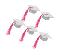 Cabilock 5 Pièces Couvercle De Chapeau De Docteur Vin avec Graduation Toppers Petit De Gobelet De Boisson Couverture De Gobelet De Remise des Diplômes Papier