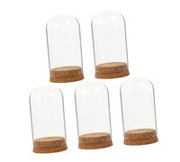 Cabilock 5 Pièces Couvercle en Verre Fleur stabilisée Petit décoration des Plantes décor botanique Parure de Fleurs stabilisées Couvercle en Verre avec liège Un Verre