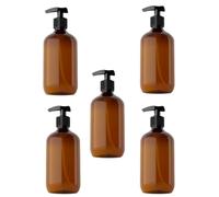 Cabilock 5 Pièces Flacon Pompe Vide 500ml en Plastique Pet Marron