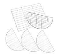 Cabilock 5 Pièces Grill Rack Set BBQ Grates with Half Round and Square Stainless Steel Mesh Elevated Cooking and Steaming Rack for Air Fryer