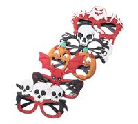 Cabilock 5 pièces Lunettes Halloween Décoratives pour Garçon Fille Accessoires Photo Fantômes Citrouilles Chauves Souris Lunettes Cosplay Crâne Fête Dhalloween