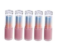 Cabilock 5 pièces Tubes à Lèvres Recharges Transparentes Rose Dégradé DIY pour Soin Lèvres Contenants Portables avec Couvercles Antifuite pour Voyage et Usage Quotidien