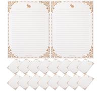 Cabilock 50 Feuilles Papier à Lettres Vintage Style Rétro Papier Écriture à Lignes Blanches pour Notes Poèmes et Messages Créatif pour Correspondance Élégante