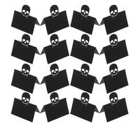 Cabilock 50 Marque-Places Tête de Mort Halloween, Cartes de Table Noires | Papier nacré pliable, format 12 x 9 cm, repérage clair des places pour repas, banquets et soirées à thème