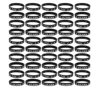 Cabilock 50 Pièces Bracelets Confortables et Résistants Noirs pour Remise de Diplômes en Silicone e 2026 pour Fêtes de Fin D'année et Souvenirs Étudiants