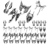 Cabilock 50 Pièces Breloques pour Ongles en Alliage Style Goth Vintage, Décoration D'ongles Solide pour Halloween et Festivals, Accessoires Nail Art Originaux