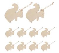 Cabilock 50 Pièces Copeaux de bois non déco fournitures d'artisanat Ornement en bois inachevé bricolage inachevé Ornement d'écureuil Beige