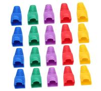 Cabilock 50 pièces Ethernet Cable Connector Protective Boots PVC Manchons Câbles Résistants Protection Compatible Installation Facile Cache Câbles pour Réseaux