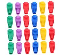 Cabilock 50 pièces Lot de Manchons de Protection pour Câbles Ethernet PVC Capuchons Poussière Robustes pour Connecteurs Réseau Gaine de Câble pour Organisation et Protection des Fils
