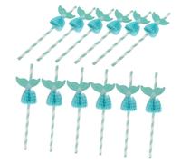 Cabilock 50 pièces Pailles Papier à Nid Abeille Hawaïennes Pailles Jetables Longues pour Cocktails Boissons et à Thème Mermaids Décoration Tropicale