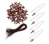 Cabilock 50 Pièces Pendentifs Croix Naturel pour DIY Décorations de Noël Charms Crucifix et Rustiques pour Ornements Religieux et Créations Artisanales