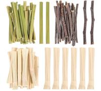 Cabilock 55 Pièces Bâtons à Ronger pour Petits Animaux, Bois, Anti-Ennui | Chinchilla et Gerbille, Activité Simple, Léger, Assortiment 15 Bambou, 20 Papaye, 20 Pomme