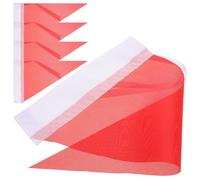 Cabilock 5pcs Drapeau de Guide Touristique en Forme de Triangle de Couleur Rouge en Polyester, Bannières Portatives, Visibilité Accrue, pour Guides Touristiques et Chefs D'équipe,