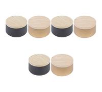 Cabilock 6 Boîtes De Conserve Décorations Hermétiques Fabrication De Noix Feuille De Café Épices De Soja Organisateur De Bois Vide Bougie Pour Biscuit Supports De Pots De Chocolat Sucre En