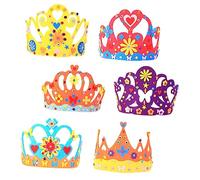 Cabilock 6 ensembles Kit DIY Anniversaire Garçon Fille Couleurs Feutrine Matériaux pour Fête Garçon Fille Accessoires Bricolage