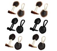 Cabilock 6 Paires Boutons à Bascule Vintage en Résine et Pu, 2 Trous, à | DIY pour Remplacer des Boutons Usés, Usage sur Pulls et Ceintures, Lot Noir, Brun Clair, Brun Foncé