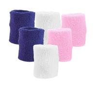 Cabilock 6 pièces Bandeaux Poignet Élastiques Confortables pour Fitness et Sport Supports Poignet Ajustables Coton Éponge pour Adolescents Absorption Transpiration pour Yoga Course Basket