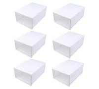Cabilock 6 Pièces Boîte à Chaussures Boîte De Rangement Pour Chaussures Conteneurs De Petit Meuble à Support à Tiroir Écharpe Blanche À Clapet Plastique