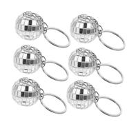 Cabilock 6 pièces Boules Disco Miroir Argentées Porte-clés Facettes Décorations Festives pour Fêtes Cadeaux et Accessoires Noël