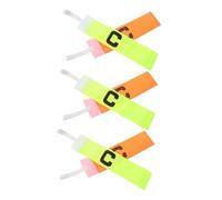 Cabilock 6 Pièces Brassard de Capitaine de Football Élastique en Polyester Orange et Vert avec Lettre C, Léger et Anti-Chute, pour Entraînements et Matchs de Football