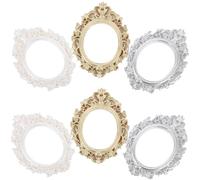 Cabilock 6 pièces Cadres Miniatures Ronds Vintage Résine Décorations DIY pour Coques de Téléphone Accessoires Photo Artisanaux pour Micro-paysages et Bricolage