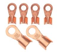 Cabilock 6 pièces Connecteurs Batterie Cuivre Cosses Sertir Tubulaires Ouvertes Embouts Fil Cuivre Durables pour Câbles Batterie Bornes Rondes Non Isolées Usage Industriel et Domestique