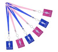 Cabilock 6 Pièces Cordon Pvc pour Laissez-passer Toilettes avec Porte-badge Sécurisé et Identification Facile, pour Écoles et Salles de Réunion, Usage pour Étudiants et Enseignants