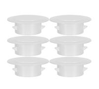 Cabilock 6 Pièces Couvercle Décoratif Mural Rond Blanc en Abs Persiennes pour Trous de Conduit, Protège Poussière et Débris, Réutilisable, pour Bureaux et Intérieurs Modernes