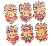 Cabilock 6 Pièces Dragon Year Envelopes Set Traditional Chinese Year Money Bags With Cartoon Design For Festival And Gift Giving