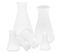Cabilock 6 Pièces flacon de laboratoire flacon d'expérimentation en plastique fiole à col large bouteille de laboratoire bouteille graduée en plastique pp Transparent