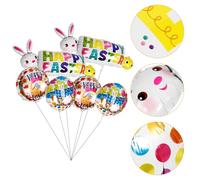Cabilock 6 Pièces Lot de 6 Ballons de Pâques en Aluminium Lapin Coloré, Décoration Festive pour Intérieur et Extérieur, Ballons de Fête Originaux et Décoratifs pour Table et Jardin de