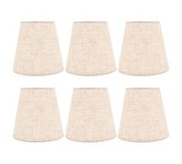 Cabilock 6 Pièces Lot de Abat-jours Lin Naturel à Clipser Mini Abat-jour pour Lustres et Lampes Murales Compatible Remplacement Polyvalent pour Éclairage Intérieur