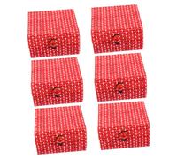 Cabilock 6 Pièces Lot de Boîtes de Rangement Bambou Miniatures avec Rideau Coffres à Trésors pour Bijoux Petites Caisses Décoratives avec Couvercle Organisateurs Compacts pour Bijoux et
