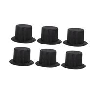 Cabilock 6 Pièces Lot de Chapeaux Formels Noirs pour Bonhomme de Accessoires DIY pour Poupées Décorations Traditionnelles Légères et