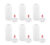 Cabilock 6 Pièces Lot de Flacons Doseurs Plastique Souple Ldpe Bouteilles Applicatrices avec Embout Fin pour Colle Liquide et Liquide de Construction