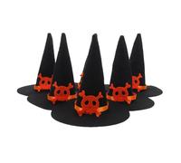 Cabilock 6 Pièces Lot de Mini Chapeaux de Noirs Feutre pour Halloween Décorations Artisanales pour Fête et Maison Accessoires DIY pour Poupées