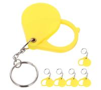 Cabilock 6 pièces Loupe de Poche avec Porte-clés Lentille Résistante pour Lecture Bijouterie et Inspection Jaunes Portables