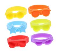 Cabilock 6 Pièces Marqueur De Verre En Silicone Cocktail Martini Charmes De Bouteille De Vin Étiquette De Bande De Bouteille Boire Marqueurs De Bouteilles De Boisson Tasses Gel De Silice