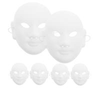 Cabilock 6 Pièces Masque D'art Complet Blanc en Papier, Halloween, pour Bal | Surface Vierge à Peindre, Style Théâtre de Pékin Traditionnel, Usage Scène et Loisirs Créatifs