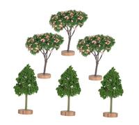 Cabilock 6 pièces Mini Arbres de Paysage Miniatures pour Dioramas et Projets DIY Arbres Bonsai Artificiels Détails Réalistes pour Décorations de Train Gâteaux et Aménagements