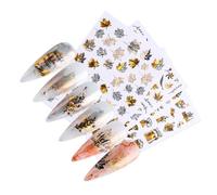 Cabilock 6 pièces Nail Art Stickers Set Autocollants Ongles DIY Décoration Créative Adhésifs Transferts pour Manucure Chic et Élégante