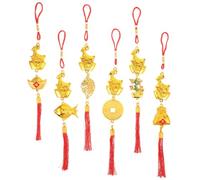Cabilock 6 Pièces Pendentif Chèvre Zodiaque Chinois 2027, Ornement Feng | Décoration Suspendue Compacte, Fixation Sûre Branches ou Bords de Pot, pour Étagères et Plantes