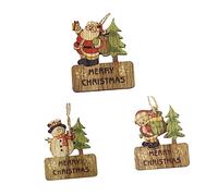 Cabilock 6 Pièces Pendentif en Bois étiquette en Bois de noël décorations de Joyeux noël Pendentif de noël Peinture Artisanale pour noël Sapin de Noël décorer Petit Cadeau Artisanat Bambou