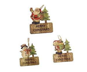 Cabilock 6 Pièces Pendentif en Bois étiquette en Bois de noël décorations de Joyeux noël Pendentif de noël Peinture Artisanale pour noël Sapin de Noël décorer Petit Cadeau Artisanat Bambou