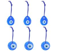 Cabilock 6 Pièces Pendentifs Œil Protecteur en Verre Bleu Turquoise, 2,5 Cm Rond et 4x5 Cm Goutte D'eau, Ornement Suspendu DIY pour Décoration Artisanale et Bijoux Faits Main